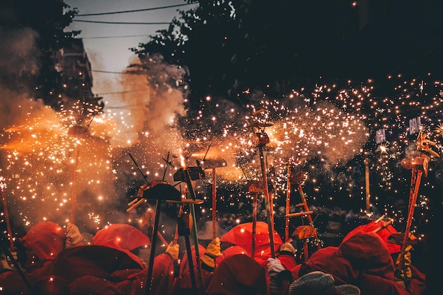 Występ Correfoc w Molins de rei w Katalonii