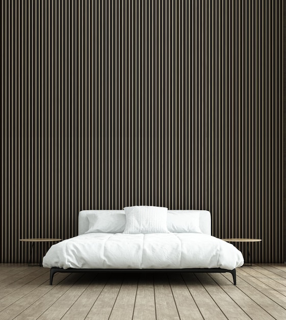 Wystrój sypialni i pusty wzór tła ściany