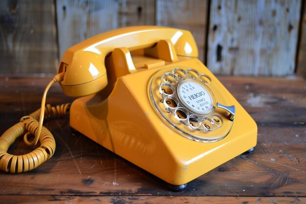 Wyświetl vintage telefon obrotowy z generatywnym ai