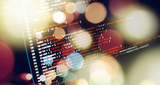 Wyświetlacz laptopa Zbliżenie Zdjęcie Technologia informacyjna Standardy kodowania stron internetowych do projektowania stron internetowych Ekran programisty
