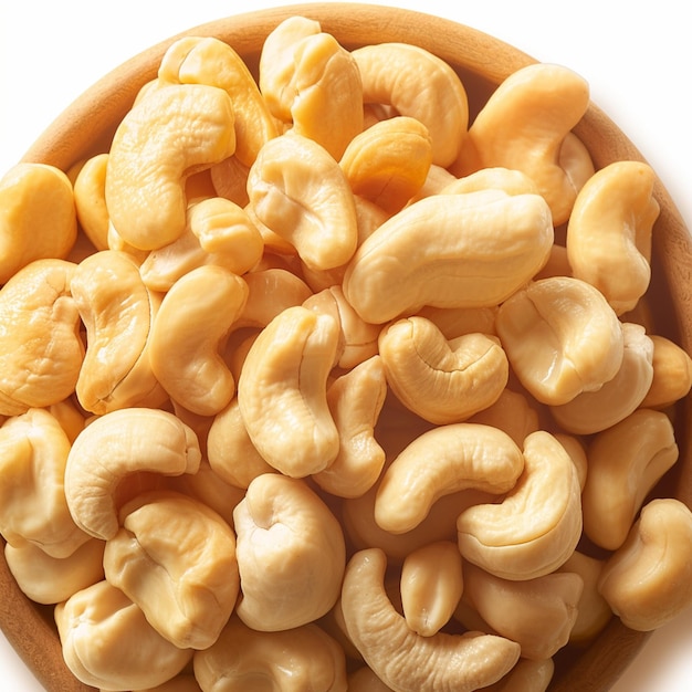 Wyświetlacz naturalnych cashewów Organiczne cashewy bez skorup na tle Dla mediów społecznościowych