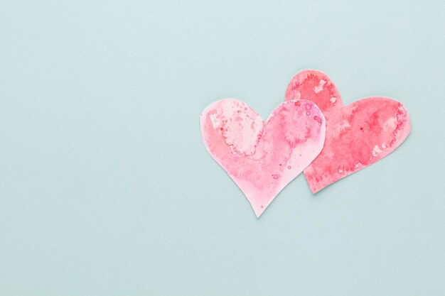 Wytnij Papier W Kształcie Serca Połóż Na Pastelowym Tle Koncepcje Walentynkowe