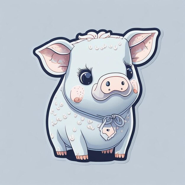 Wytnij projekt naklejki z wygenerowanym przez sztuczną inteligencję motywem świni