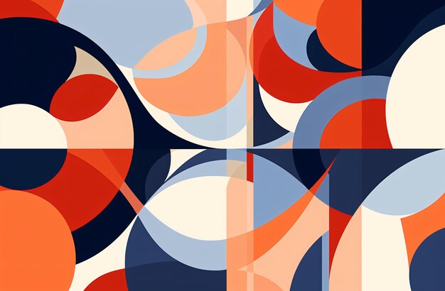 Wzór Bauhaus w połowie wieku Streszczenie Kolorowe geometryczne tło Nowoczesny projekt tła Ciecz
