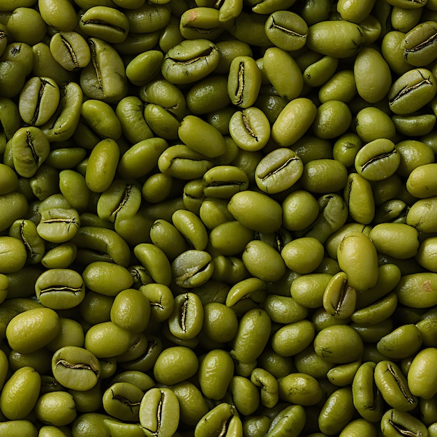 Wzór fotografii zielonych ziaren kawy tekstury
