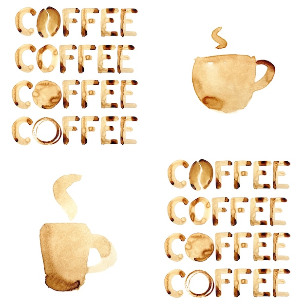 Wzór Kawy Bez Szwu Namalowany W Prawdziwej Kawie