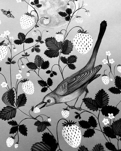 wzór kwiatowy kwiat kwiat liście ilustracja doodle zwierzęca natura: na tapetę, pocztówkę, kartki okolicznościowe, zaproszenia ślubne, papier prezentowy