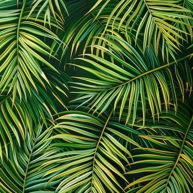 Zdjęcie wzór liści palmowej bujna dżungla tło egzotyczne tropikalne liście palmowe liście jedwabne haftowanie