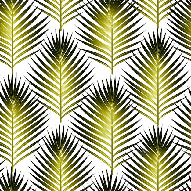 Zdjęcie wzór liści palmowych na białym tle generatywna ai