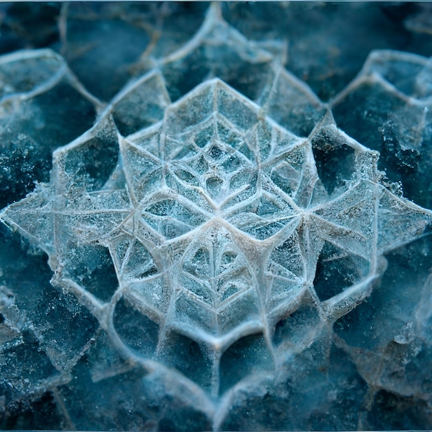 Wzór lodowych fraktali Mandala Design