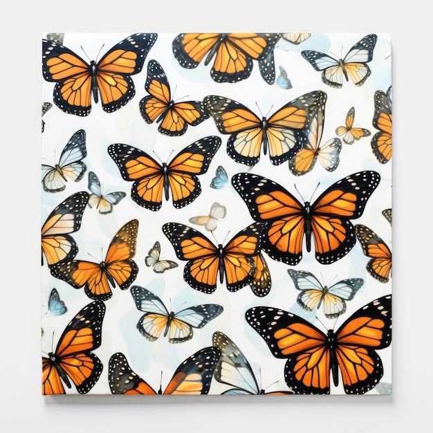 Wzór malowania motyli i białego tła