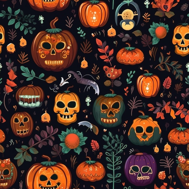 wzór o tematyce horroru halloween