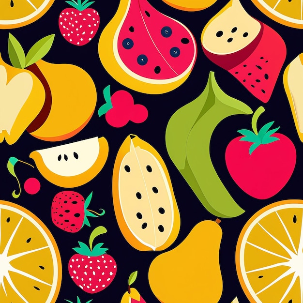 wzór owoców i pomarańczy