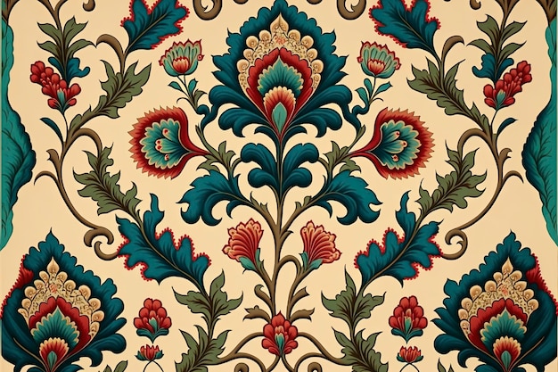 Zdjęcie wzór tapety, elegancka indyjska tapeta w kwiaty.