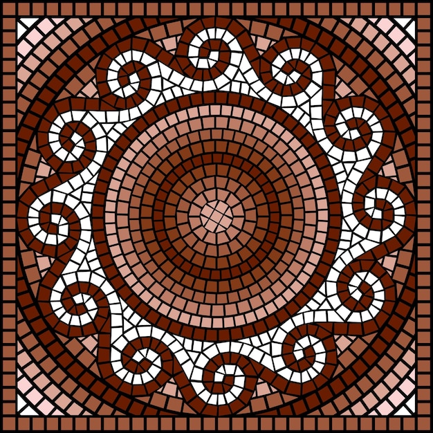 wzór w mozaiki z okrągłym wzorem w środku