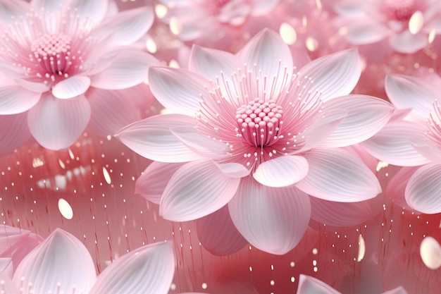 Wzór w różowe i białe kwiaty lotosu
