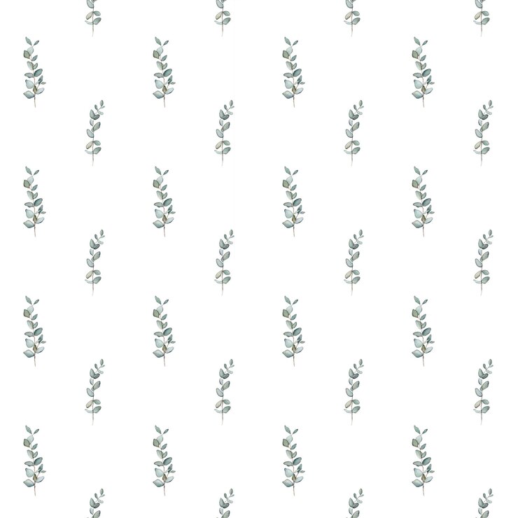 Zdjęcie wzór z zielonymi liśćmi eukaliptusa botaniczny naturalny akwarela na białym tle ilustracja na białym tle jednolity wzór ilustracja do pocztówek plakaty projektowanie tekstyliów i inne