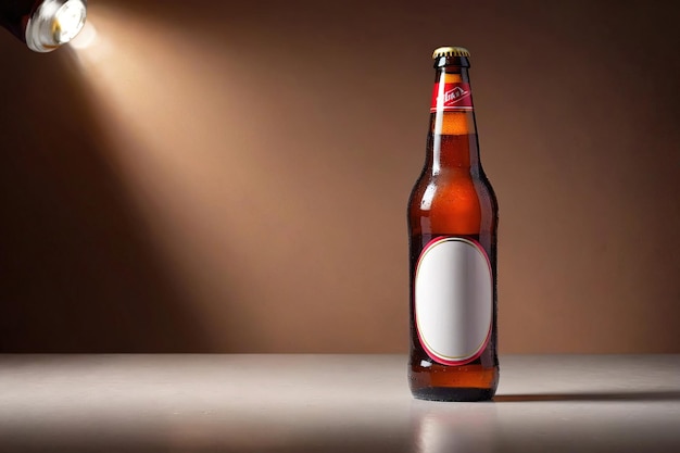 Wzorzec opakowania produktu zdjęcie butelki piwa zdjęcie reklamowe w studiu