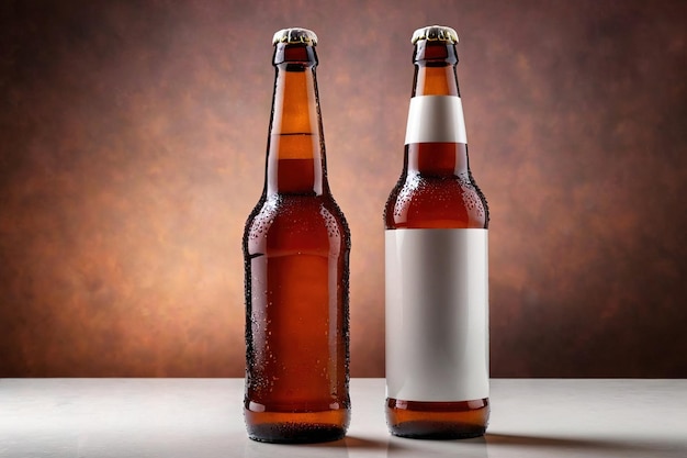 Wzorzec opakowania produktu zdjęcie butelki piwa zdjęcie reklamowe w studiu