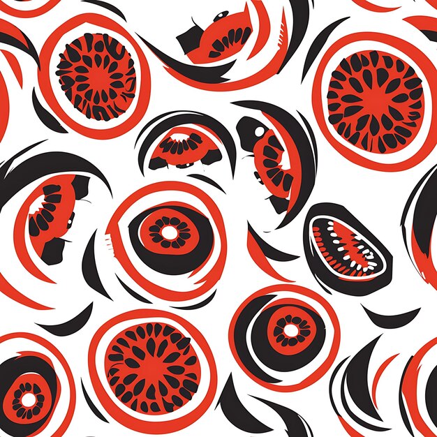 Wzorzec Passion Fruit z spiralnymi kształtami i unikalnym projektem z Repe Tile Seamless Art Tattoo Ink