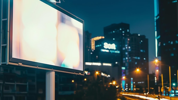 Zdjęcie wzorzec płótna billboardu w tle miasta generatywna sztuczna inteligencja