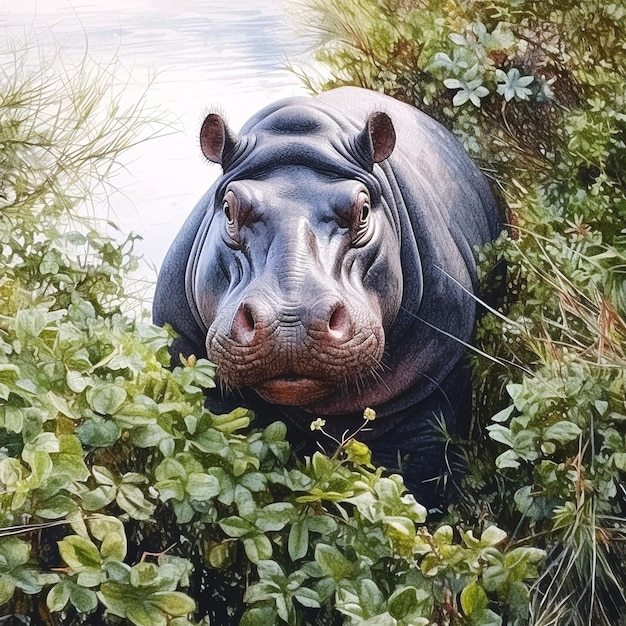 Zdjęcie wzrokowy hipopotama