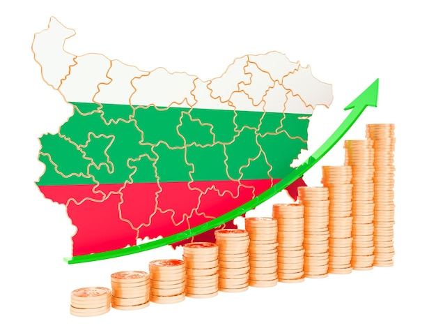 Wzrost gospodarczy w Bułgarii koncepcja renderowania 3D