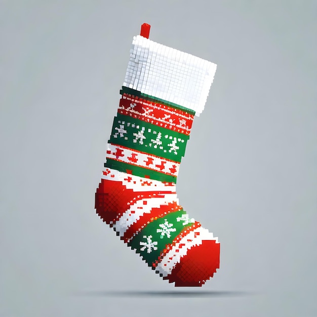 Xmas Sock Pixel Art Design Socks Kreatywne ubrania