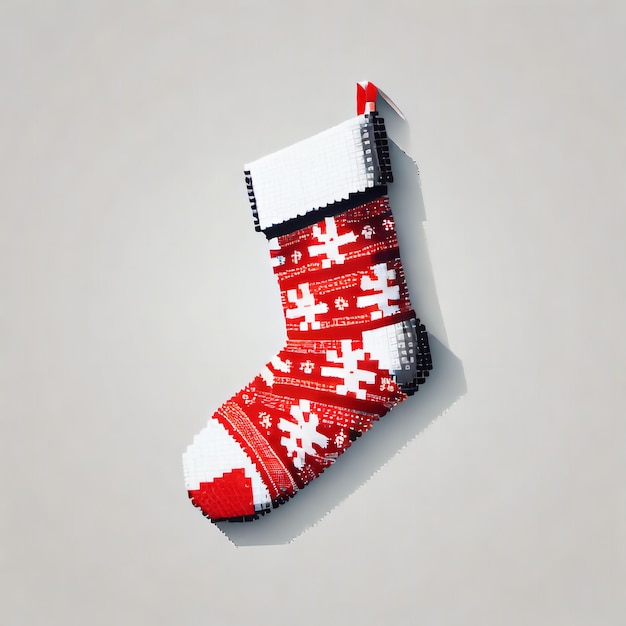 Xmas Sock Pixel Art Design Socks Kreatywne ubrania