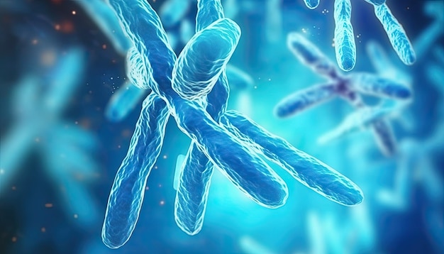 xychromosomy na tle medyczny symbol terapia genowa lub mikrobiologia genetyka