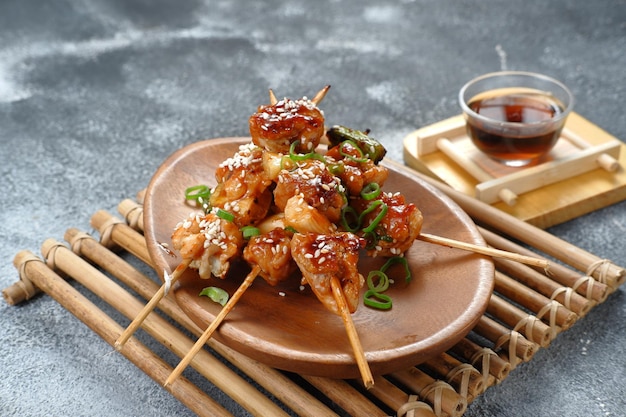 Yakitori Japoński Grillowany Kurczak, Zbliżenie Kurczaka Yakitori