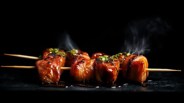 Yakitori z rozmytym tłem