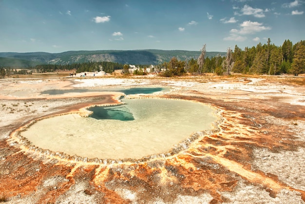 Yellowstone Naturalnej Tekstury Gejzer Stary Wierny