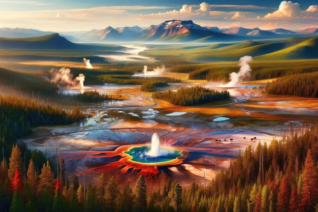 Yellowstone39s majestatyczne krajobrazy i dzika przyroda