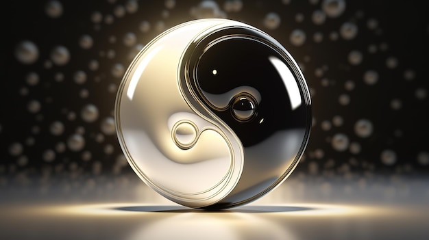 Zdjęcie yin yang światło tło