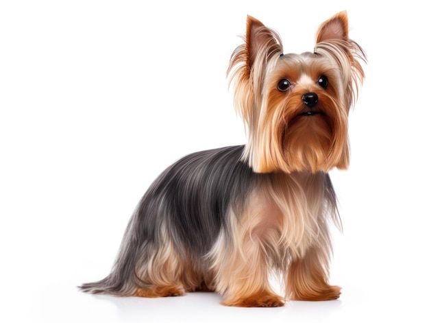 Yorkshire Terrier Dog Studio Shot Izolowany Na Czystym Tle Generatywna Sztuczna Inteligencja