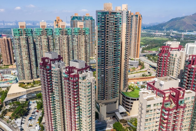 Yuen Long, Hongkong 21 października 2018 r.: - dzielnica mieszkaniowa Hongkongu