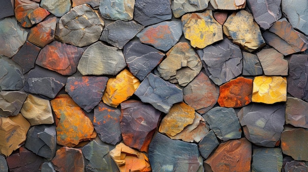 Z bliska kolorowa kamienna ściana skalna