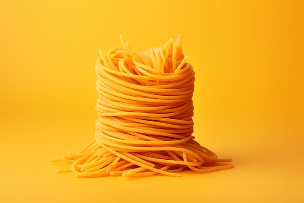 Zdjęcie z góry widok spaghetti na prostym tle