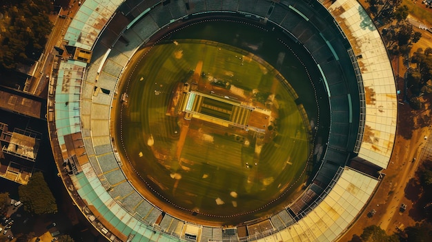 Z góry widok stadionu krykieta