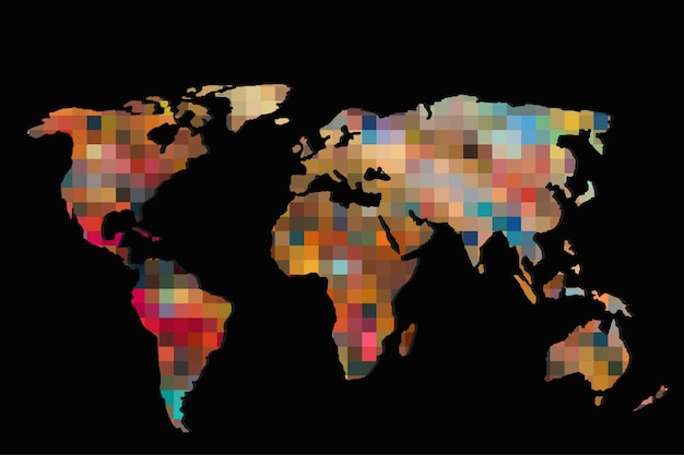 Z grubsza naszkicowana mapa świata jako globalne koncepcje biznesowe