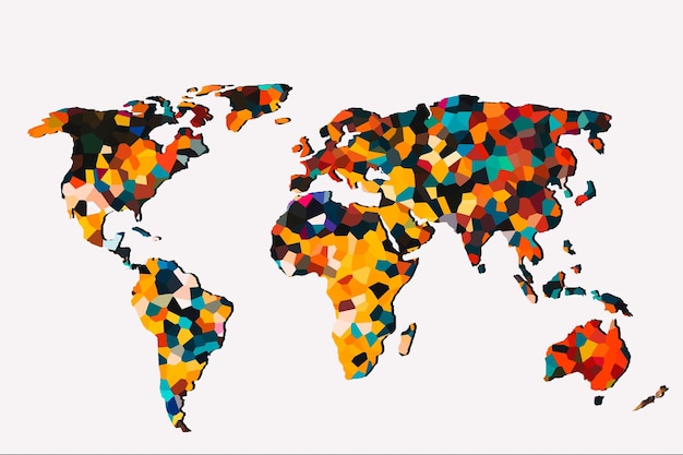 Z grubsza naszkicowana mapa świata jako globalne koncepcje biznesowe
