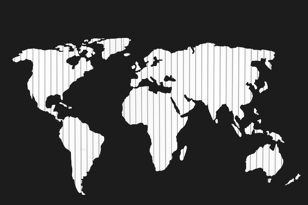 Z grubsza naszkicowana mapa świata z wzorami