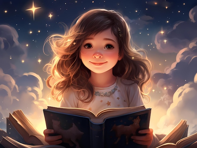 z książkami dla dzieci książka dla dzieci dziecięca niewinność bajkowa książka marzenie niebo i gwiezdna księżycowa noc