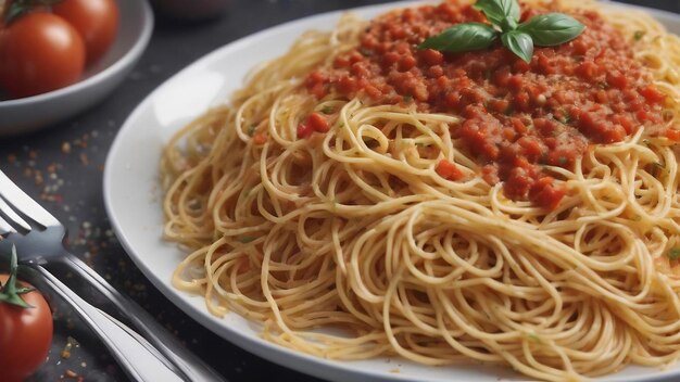 Z przodu widok wiązki spaghetti