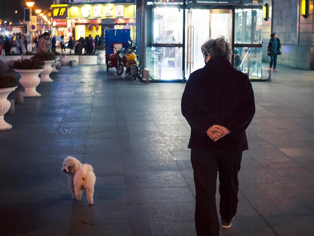 Z tyłu widok kobiety idącej po drodze