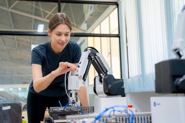 Zaawansowane Technologicznie Ramię Robota Z Jednostką Procesora Komputerowego Sztucznej Inteligencji