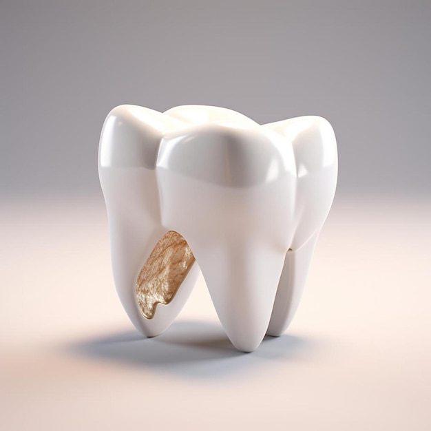 ząb z brakującym zębem i kawałkiem skały