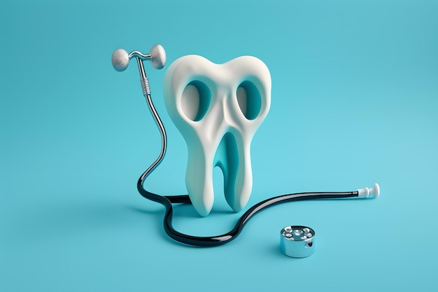 Ząb ze stetoskopem i ząb ze słowem ząb