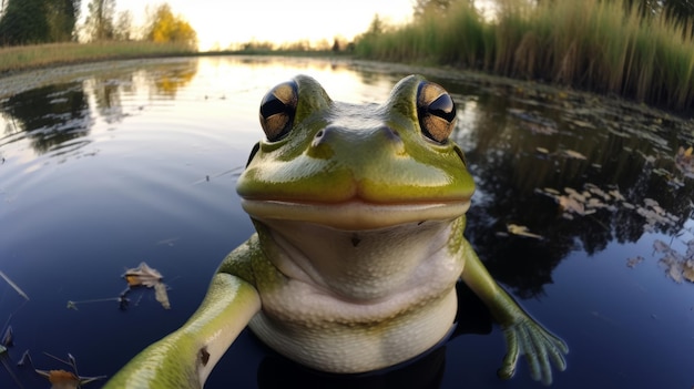 Zdjęcie Żaba robi selfie, które wywołają uśmiech szalone zwierzęta, które zrobiły sobie urocze selfie